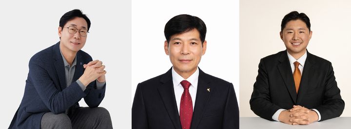[화성=뉴시스] 제9회 전국동시지방선거 화성시장 후보자. 왼쪽부터 더불어민주당 정명근 후보, 국민의힘 박태경 후보, 개혁신당 전성균 후보. (사진=뉴시스 DB). photo@newsis.com *재판매 및 DB 금지