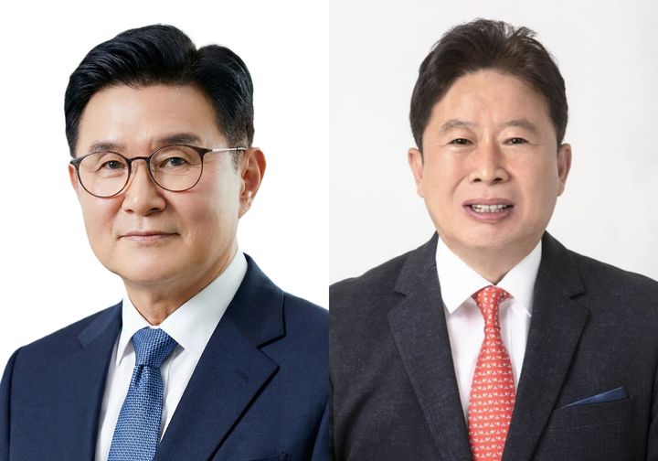 더불어민주당 김경호 후보(사진 좌측)와 국민의힘 서태원 가평군수. *재판매 및 DB 금지