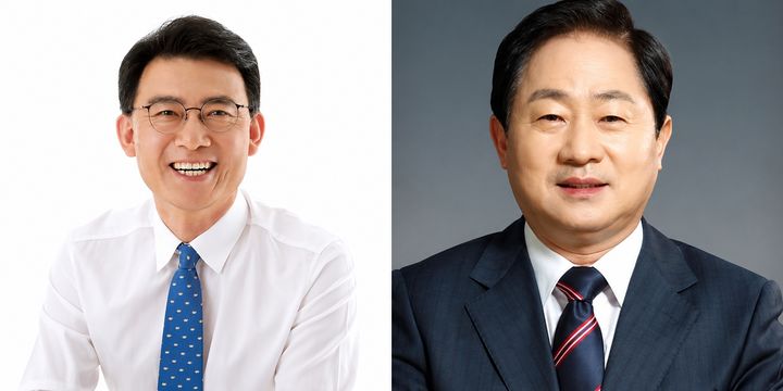 더불어민주당 최현덕 후보와 국민의힘 주광덕 후보. *재판매 및 DB 금지