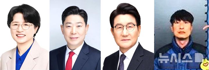 [포항=뉴시스] = 6·3 지방선거 포항시장 민주당 박희정(왼쪽부터) 후보, 국민의힘 박용선 후보, 무소속 박승호·최승재 후보. 2026.04.30. photo@newsis.com
