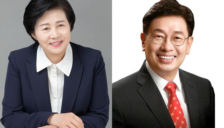 더불어민주당 박은미 후보와 국민의힘 전진선 후보. *재판매 및 DB 금지