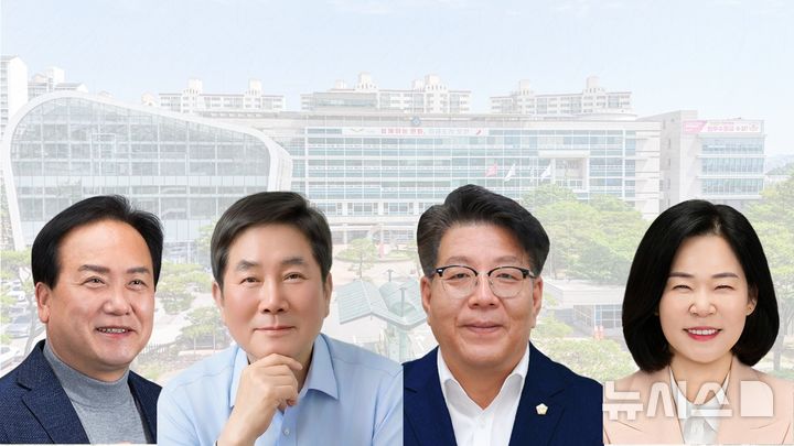 [오산=뉴시스] 사진 왼쪽부터 이권재·조용호·전도현·송진영 예비후보 2026.04.30.newswith01@newsis.com 