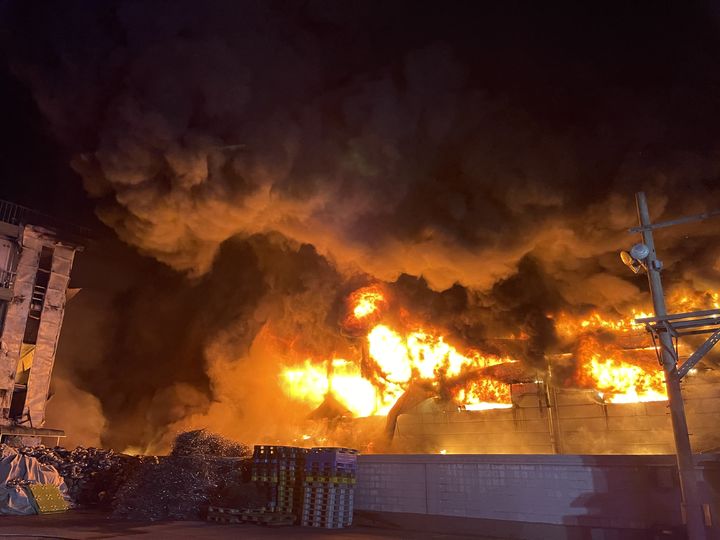 와부읍 자원회수시설 화재 현장. (사진=경기북부소방재난본부 제공) photo@newsis.com *재판매 및 DB 금지