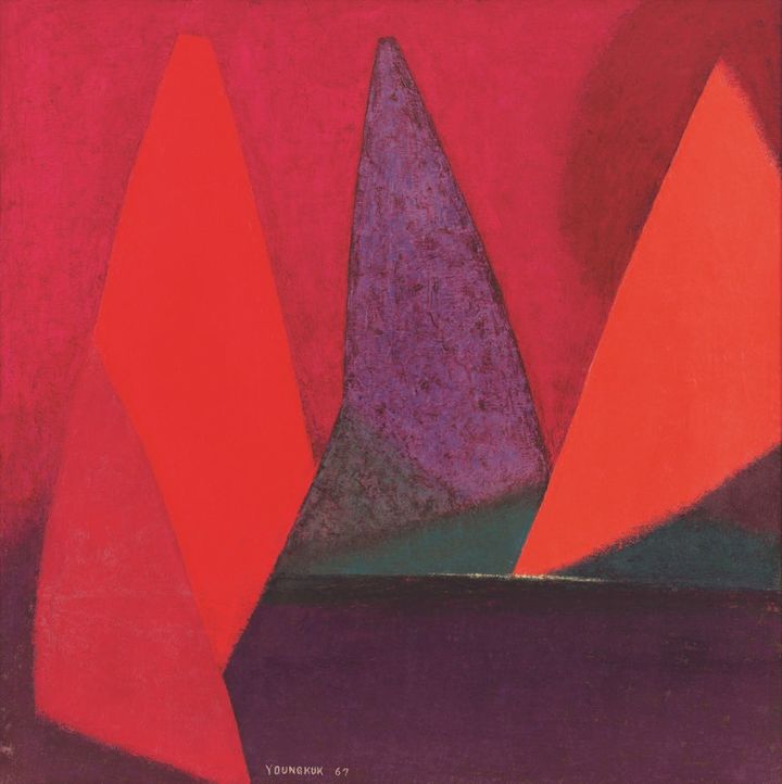 유영국, '작품( Work·1967)'. 캔버스에 유채 , 130×130cm. 유영국미술문화재단 *재판매 및 DB 금지
