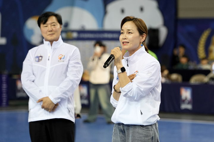 [서울=뉴시스] 국회 문화체육관광위원회 소속 더불어민주당 임오경 의원. (사진=한국핸드볼연맹 제공) 2026.05.02. photo@newsis.com *재판매 및 DB 금지