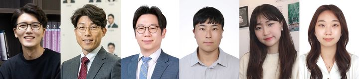 [울산=뉴시스] 사진 왼쪽부터 조승호 UNIST 교수, 안지환 POSTECH 교수, 한정우 서울대 교수, 김현민 UNIST 연구원, 김윤서 UNIST 연구원, 서화경 서울대 연구원 (사진=UNIST 제공) photo@newsis.com *재판매 및 DB 금지