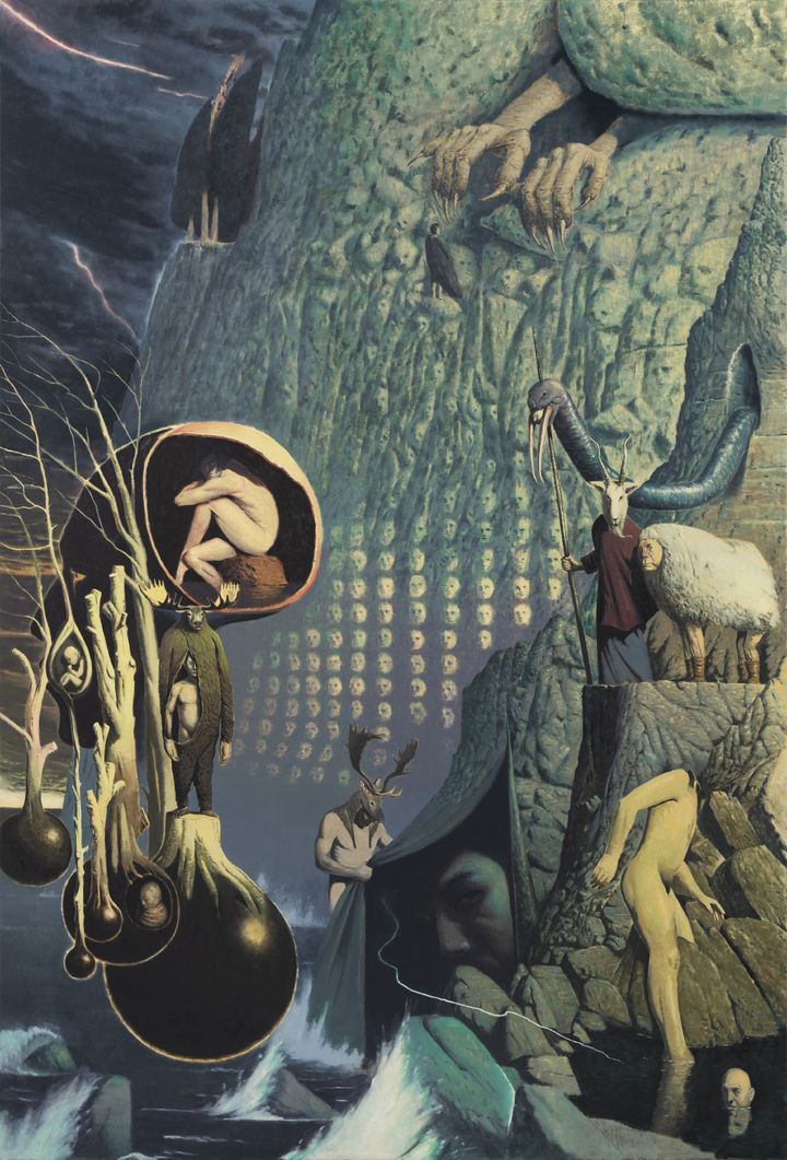 강철규 KANG Cheolgyu, 중심의 망령들 Shadows in the Core, 2026, Oil on canvas, 291x197cm *재판매 및 DB 금지