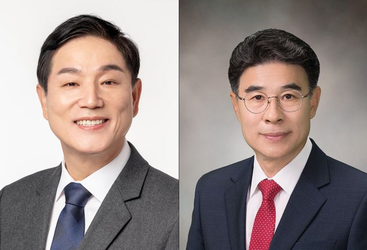 [계룡=뉴시스]왼쪽부터 민주당 정준영, 국힘 이응우 후보. 2026. 05. 03 photo@newsis.com *재판매 및 DB 금지