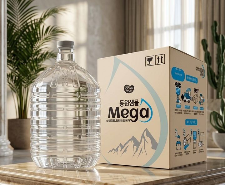 [서울=뉴시스] 동원F&B가 13ℓ 대용량 PET 생수 '동원샘물 MEGA'를 출시했다.(사진=동원F&B 제공) *재판매 및 DB 금지