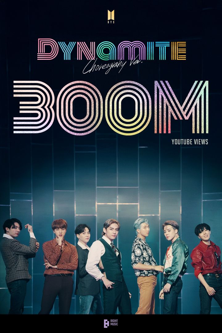 [서울=뉴시스] 방탄소년단 '다이너마이트' MV 3억뷰. (사진 = 빅히트 뮤직(하이브) 제공) 2026.05.04. photo@newsis.com *재판매 및 DB 금지