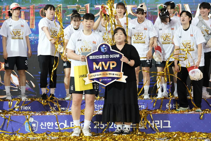 [서울=뉴시스] 여자 핸드볼 SK슈가글라이더즈의 강은혜. (사진=한국핸드볼연맹 제공) 2026.05.04. photo@newsis.com *재판매 및 DB 금지