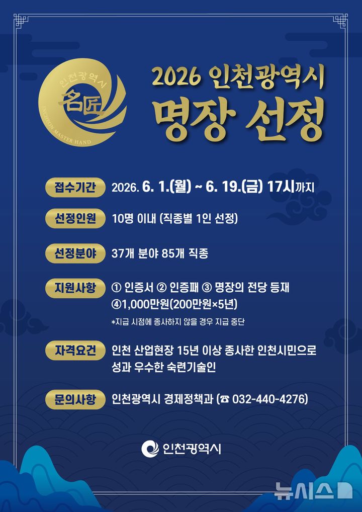 [인천소식]숙련기술인들 발굴한다…'인천시명장' 모집 등