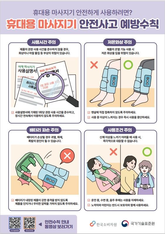 [세종=뉴시스]휴대용 마사지기 안전사고 예방 홍보 포스터다. (사진=국표원 제공) *재판매 및 DB 금지