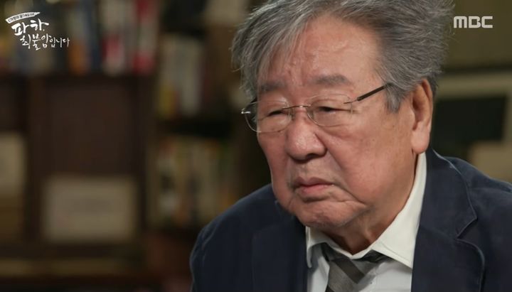 [서울=뉴시스] 5일 방송된 MBC 다큐멘터리 '파하 최불암입니다' 1부에서는 지난 2024년 2월 당시 MBC 다큐 '돌아온 레전드-수사반장' 인터뷰에 응한 배우 최불암의 모습이 공개됐다. (사진=MBC 제공) 2026.05.06. photo@newsis.com *재판매 및 DB 금지
