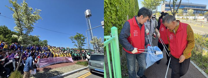 [울산=뉴시스] 6일 남구 울산 테크노일반산단 일대에서 깨끗하고 활기찬 공간으로 만드는 이바지하기 위해 지역사회와 기업 관계자들이 대대적인 환경정화 활동을 펼치고 있다. (사진=울산시 제공) 2026.05.06. photo@newsis.com *재판매 및 DB 금지