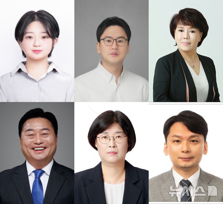 [전주=뉴시스] 위 왼쪽부터 윤해아, 박수형, 강정희 아래 왼쪽부터 박병철, 안용주, 송승룡 후보 순. (사진= 더불어민주당 전북도당 제공) *재판매 및 DB 금지