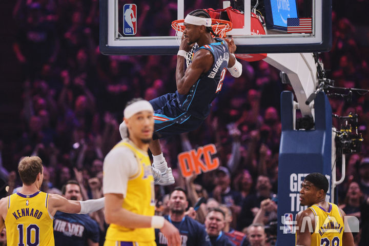 [오클라호마시티=AP/뉴시스] 미국프로농구(NBA) 오클라호마시티 선더의 셰이 길저스 알렉산더. 2026.05.07.