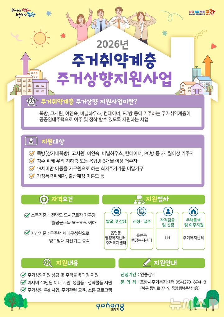 [포항=뉴시스] = 2026년 주거 취약 계층 주거 상향 지원 사업 홍보 이미지. 2026.05.08. photo@newsis.com 
