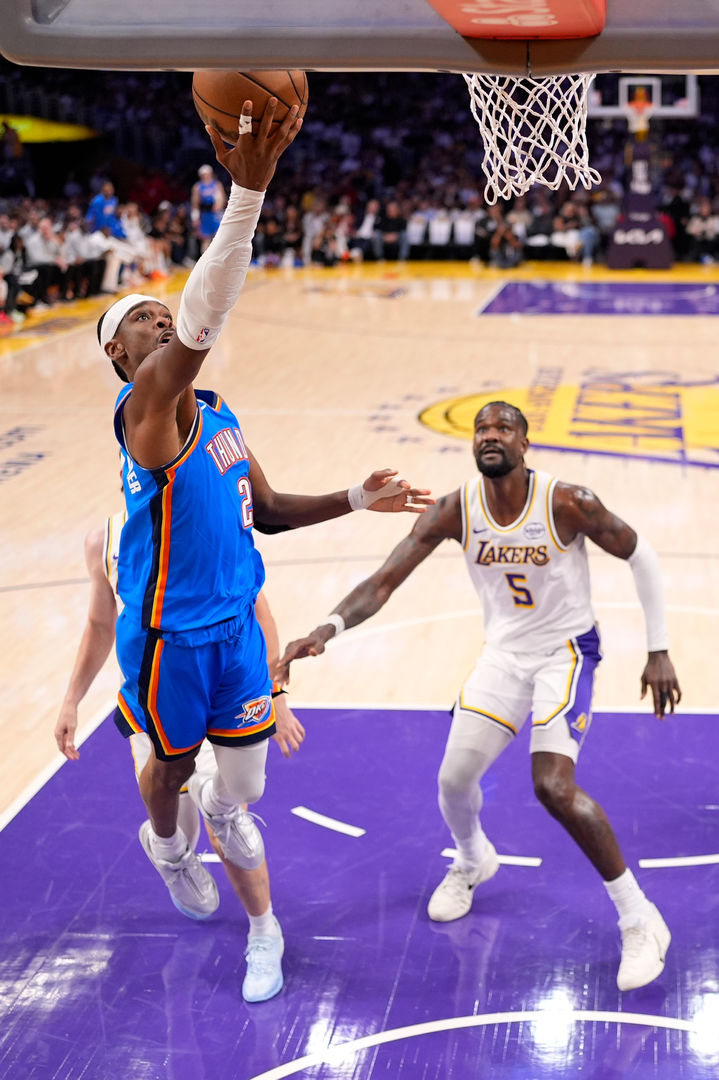 [로스앤젤레스=AP/뉴시스] 미국프로농구(NBA) 오클라호마시티 선더의 샤이 길저스알렉산더. 2026.05.09.