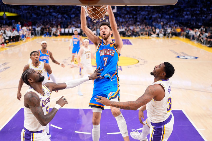[로스앤젤레스=AP/뉴시스] 미국프로농구(NBA) 오클라호마시티 선더의 쳇 홈그렌. 2026.05.09.