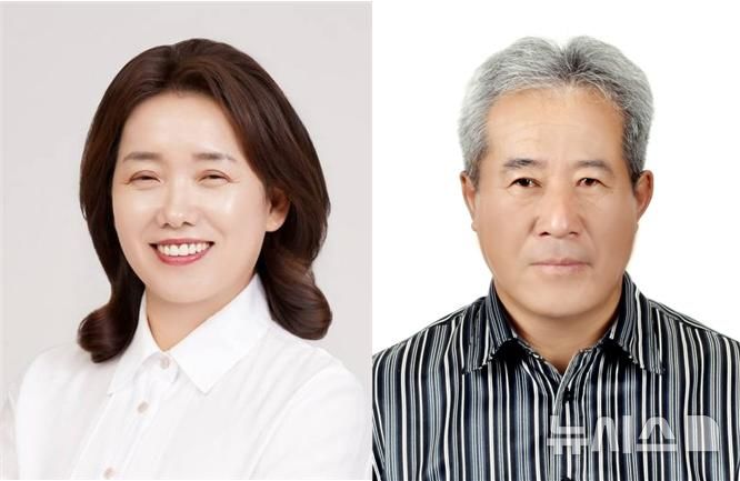 [창원=뉴시스]진보당 경남도당 도의원 비례대표 후보 1번 정은영(왼쪽), 2번 양정석씨.(사진=진보당 경남도당 제공) 2026.05.10. photo@newsis.com