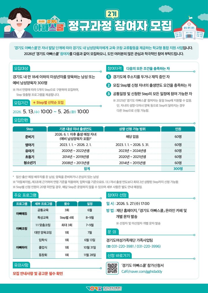 [수원=뉴시스] '아빠스쿨' 포스터. (사진=경기도여성가족재단 제공) 2026.05.11. photo@newsis.com *재판매 및 DB 금지