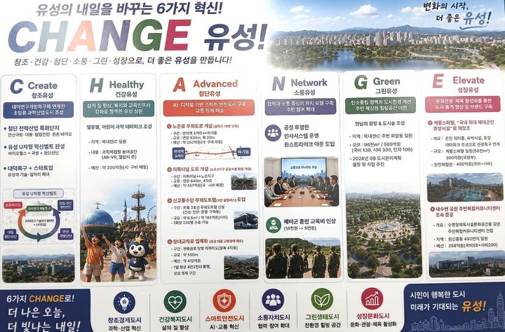 [대전=뉴시스] 국민의힘 조원휘 대전 유성구청장 후보의 CHANGE유성 공약. *재판매 및 DB 금지