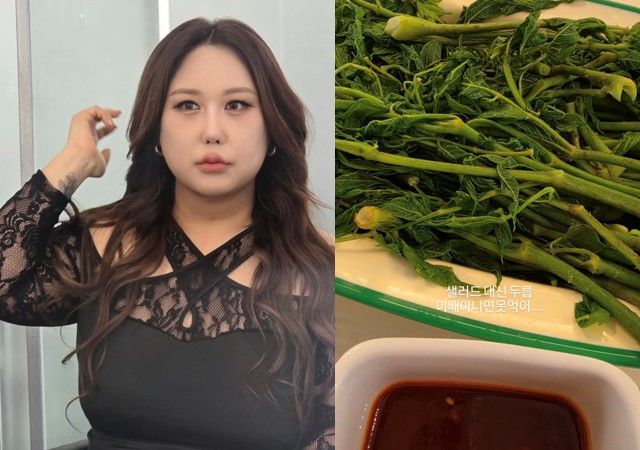 [서울=뉴시스] 풍자는 자신의 SNS에 두릅 다이어트 식단을 공개했다. (사진 출처=풍자 인스타 캡처)