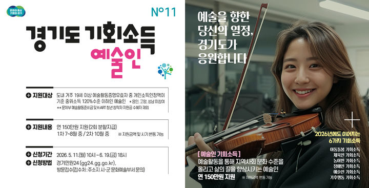 경기도 예술인 기회소득 신청 안내. (사진=하남시 제공) photo@newsis.com *재판매 및 DB 금지