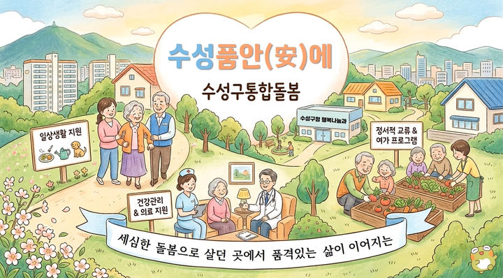 [대구=뉴시스] 대구 수성구는 지역 주민들의 통합돌봄 서비스 이해를 돕고 신청·이용을 활성화하기 위해 홍보영상을 제작했다. (사진=대구시 수성구 제공) 2026.05.11. photo@newsis.com *재판매 및 DB 금지