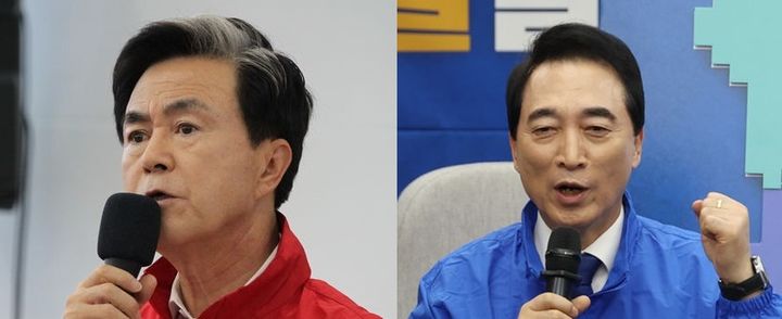 [천안=뉴시스] (왼쪽부터) 김태흠 국민의힘 충남도지사 후보, 박수현 더불어민주당 충남도지사 후보. (사진=뉴시스DB) 2026.05.11 photo@newsis.com *재판매 및 DB 금지