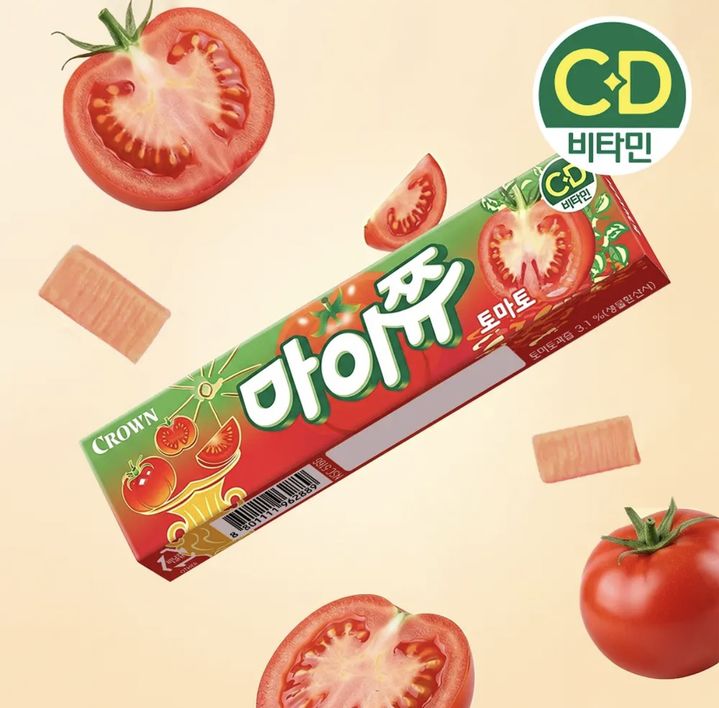 [서울=뉴시스] 크라운제과, '마이쮸 토마토'(사진=크라운제과 제공) *재판매 및 DB 금지