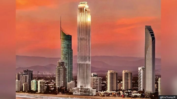 [서울=뉴시스]호주 퀸즐랜드주에 15억 호주 달러(약 2조2352억원) 규모의 트럼프 타워를 건설하려던 계획이 호주 개발업체가 '부정적' 이미지를 갖는 트럼프라는 브랜드와 이란 전쟁을 이유로 들면서 폐기됐다고 BBC가 16일 보도했다. 사진은 트럼프 인터내셔널 호텔 & 타워 골드코스트의 상상도. <사진 출처 : BBC> 2026.05.13.