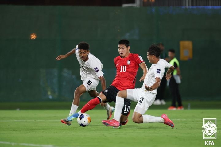 [서울=뉴시스] 한국 남자 17세 이하(U-17) 축구대표팀의 김지우. (사진=대한축구협회 제공) *재판매 및 DB 금지