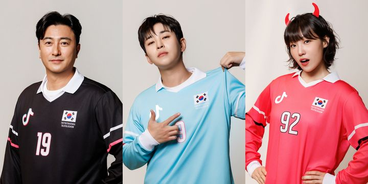 [서울=뉴시스] 방송인 안정환·딘딘·이은지가 축구 토크쇼 MC로 나선다. (사진=틱톡(TikTok) '티키티키 타카타카 토크토크쇼') 2026.05.14. photo@newsis.com *재판매 및 DB 금지