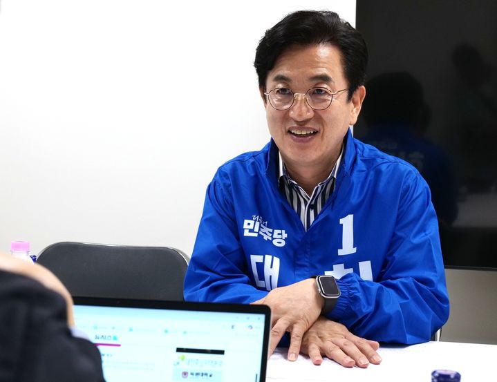 [대전=뉴시스] 조명휘 기자 = 허태정 더불어민주당 6·3지방선거 대전시장 후보가 뉴시스와 인터뷰를 하고 있다. 2026.05.15. joemedia@newsis.com *재판매 및 DB 금지