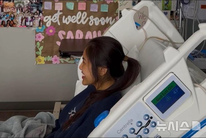 [서울=뉴시스] 일본 신혼여행 중 급성 간부전으로 혼수상태에 빠졌던 미국 텍사스 출신 간호사 사라 단이 회복세를 보이고 있다고 가족이 전했다. (사진='Khang Le' 페이스북 캡처)