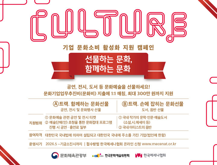 "문화로 인사합시다"…공연·전시 티켓 선물하면 최대 300만 원 지원