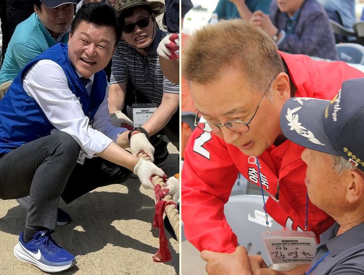 [6·3충북]신용한·김영환, 등록 후 첫 주말 '표심 경쟁' 후끈