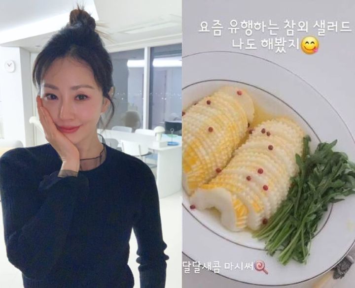 [서울=뉴시스] 배우 오나라(51)가 참외 샐러드와 함께 근황을 전했다. (사진=오나라 인스타그램 갈무리) *재판매 및 DB 금지