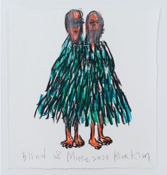 <Blind & Mute> Oil on Korean paper, 2023 *재판매 및 DB 금지