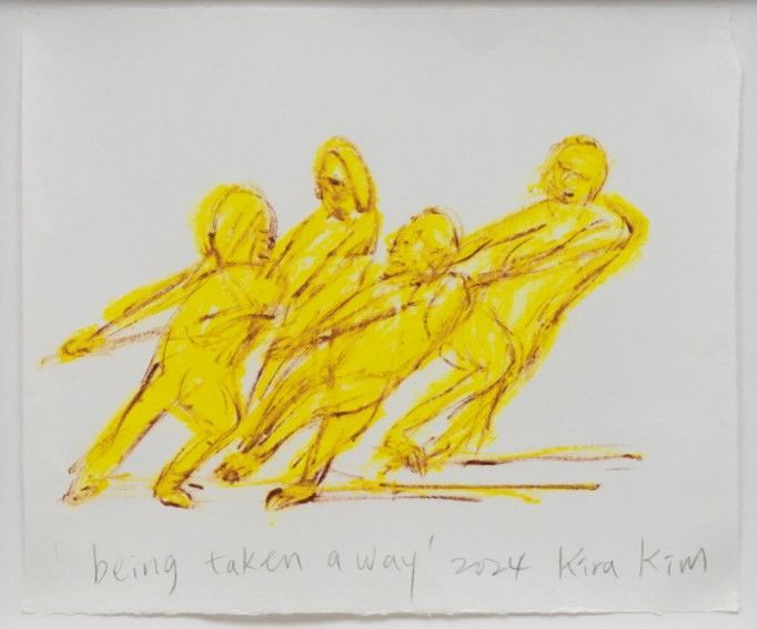 <being taken away> Oil on Korean paper, 2024 *재판매 및 DB 금지
