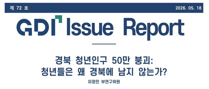 [안동=뉴시스] 'GDI 이슈리포트' 표지. (사진=뉴시스 DB). photo@newsis.com *재판매 및 DB 금지