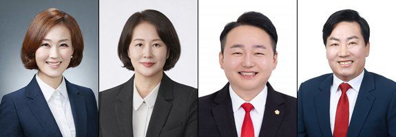 [대전=뉴시스]6.3지방선거에서 대전 대덕구의회 의원선거에서 4명의 후보가 무투표 당선됐다. 왼쪽부터 민주당 이삼남, 서미경 후보, 국힘 조대웅, 전석광 후보. 2026. 05. 18 photo@newsis.com *재판매 및 DB 금지