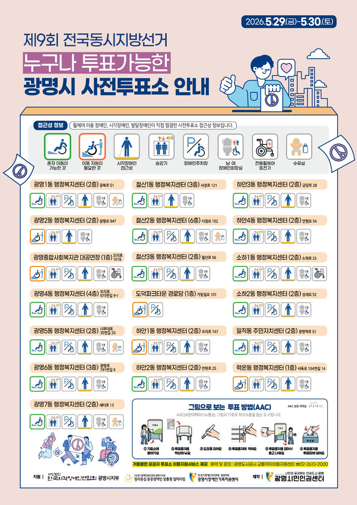 [광명=뉴시스] 제9회 전국동시지방선거 광명시 사전투표소 픽토그램. (사진=광명시 제공) 2026.05.19. photo@newsis.com *재판매 및 DB 금지
