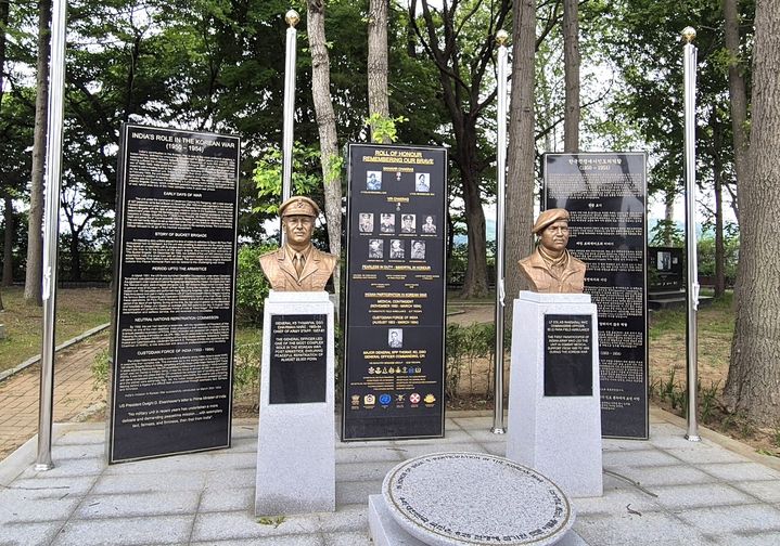 [서울=뉴시스] 파주 임진각에 위치한 인도 참전기념비. (사진=국가보훈부 제공) 2026.05.20. photo@newsis.com *재판매 및 DB 금지