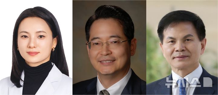 [서울=뉴시스] 왼쪽부터 이유선 고려대학교 안암병원 치과교정과 교수, 박재현 미국 애리조나 치과대학 치과교정과 교수, 국윤아 가톨릭대학교 의과대학 명예교수. (사진= 고려대학교 안암병원 제공)