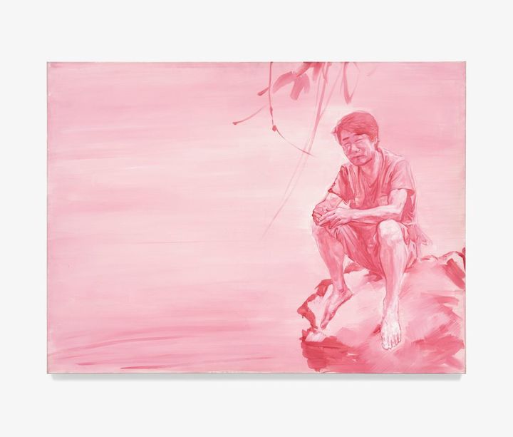 최민화, 분홍 - 고사관수도(高士觀水圖), 1991, 캔버스에 유채, 97 × 130.3 cm *재판매 및 DB 금지