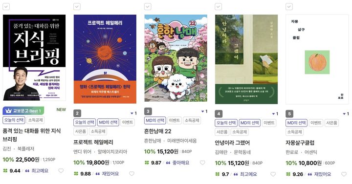 [서울=뉴시스] 교보문고 5월 3주 베스트셀러 (사진=교보문고 누리집 갈무리) 2026.05.21. photo@newsis.com *재판매 및 DB 금지