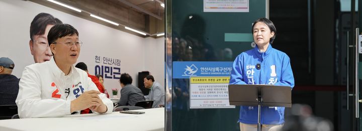 [안산=뉴시스] 이민근 국민의힘 안산시장 후보(사진 왼쪽)와 천영미 더불어민주당 안산시장 후보. (사진=뉴시스 DB). photo@newsis.com *재판매 및 DB 금지